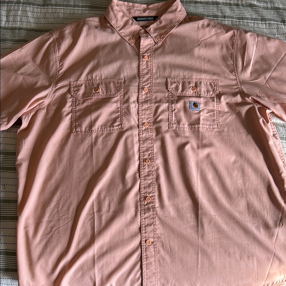 Carhartt Force Men's Orange Button-Up Shirt